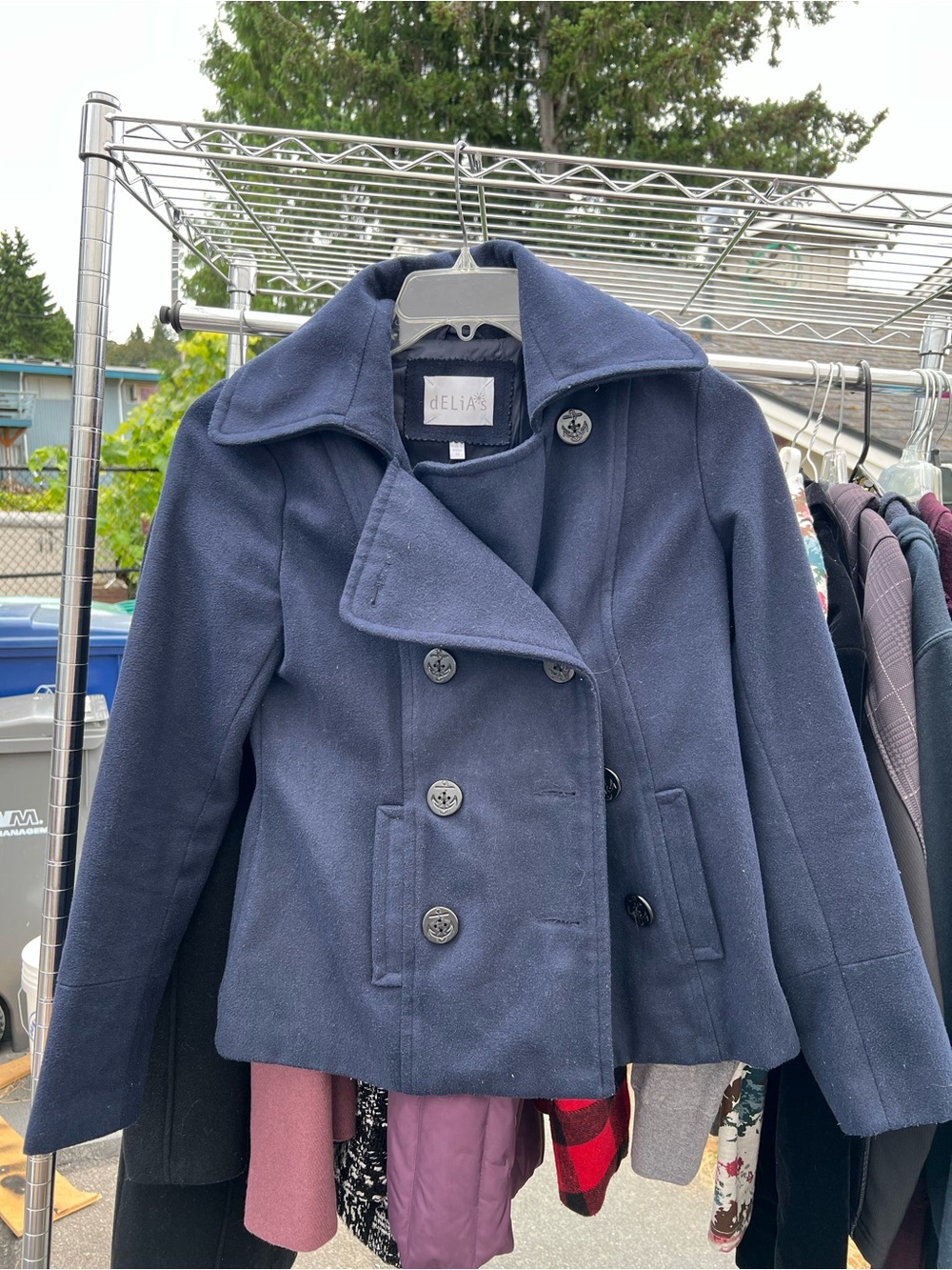 dELiA*s Navy Double-Breasted Peacoat